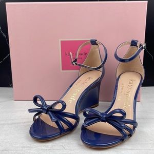 🆕Kate Spade ♠️ Flamenco Wedge Patent Blue Size 9 New In Box